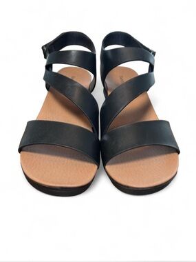 Baretraps "Caley" Adjustable Strappy Wedge Sandals in black.